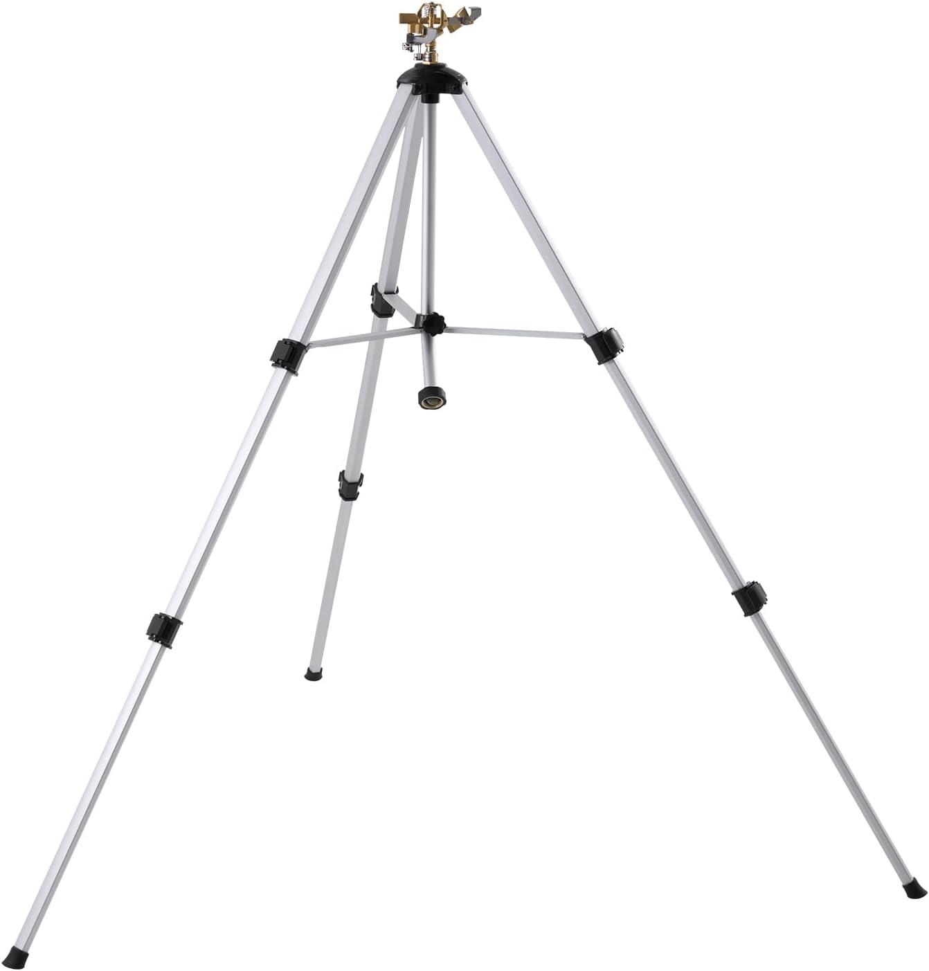 imageVEVOR Impact Sprinkler on Tripod Base 2 Packs Heavy Duty Tripod Sprinklers with Brass Head ampamp 34quot NH Connector 360 Degree Large Area Irrigation Sprinkler Adjustable Heights Sprinkler for Yard1PC