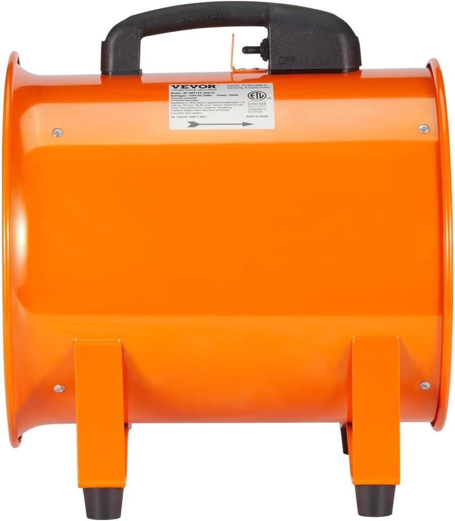 imageVEVOR Industrial Portable Air Blower Ventilator with Hose 3198CFM 12 Inch Heavy Duty Tube Exhaust Fan with 164ft Flexible Duct 585W High Velocity Air Mover for Extraction and Ventilation3198CFM  12in33ft Combo Fan and Hose