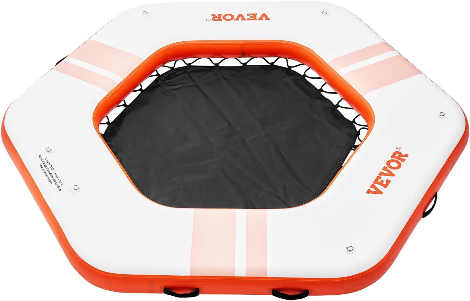 imageVEVOR Inflatable Floating Dock Inflatable Dock Platform NonSlip Air Dock Platform with Portable Carrying Bag ampamp Detachable Ladder Floating Platform Island Raft for Pool Beach Ocean85 FTHexagonal Version