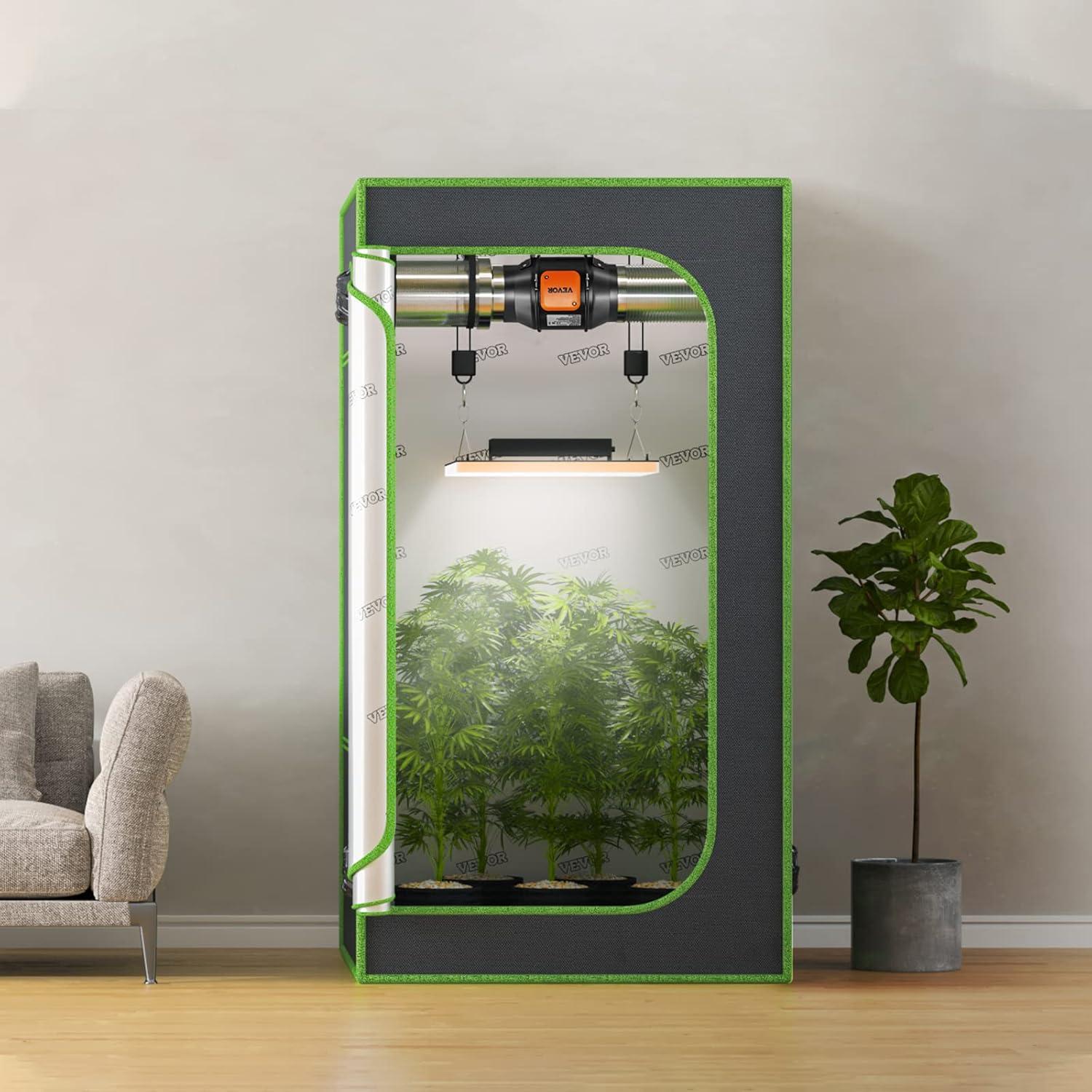 imageVEVOR Inline Duct Fan 6Inch 402 CFM with Temperature Humidity Controller Quiet ECMotor Ventilation Exhaust Fan for Cooling Booster Grow Tents Hydroponics6 Inch