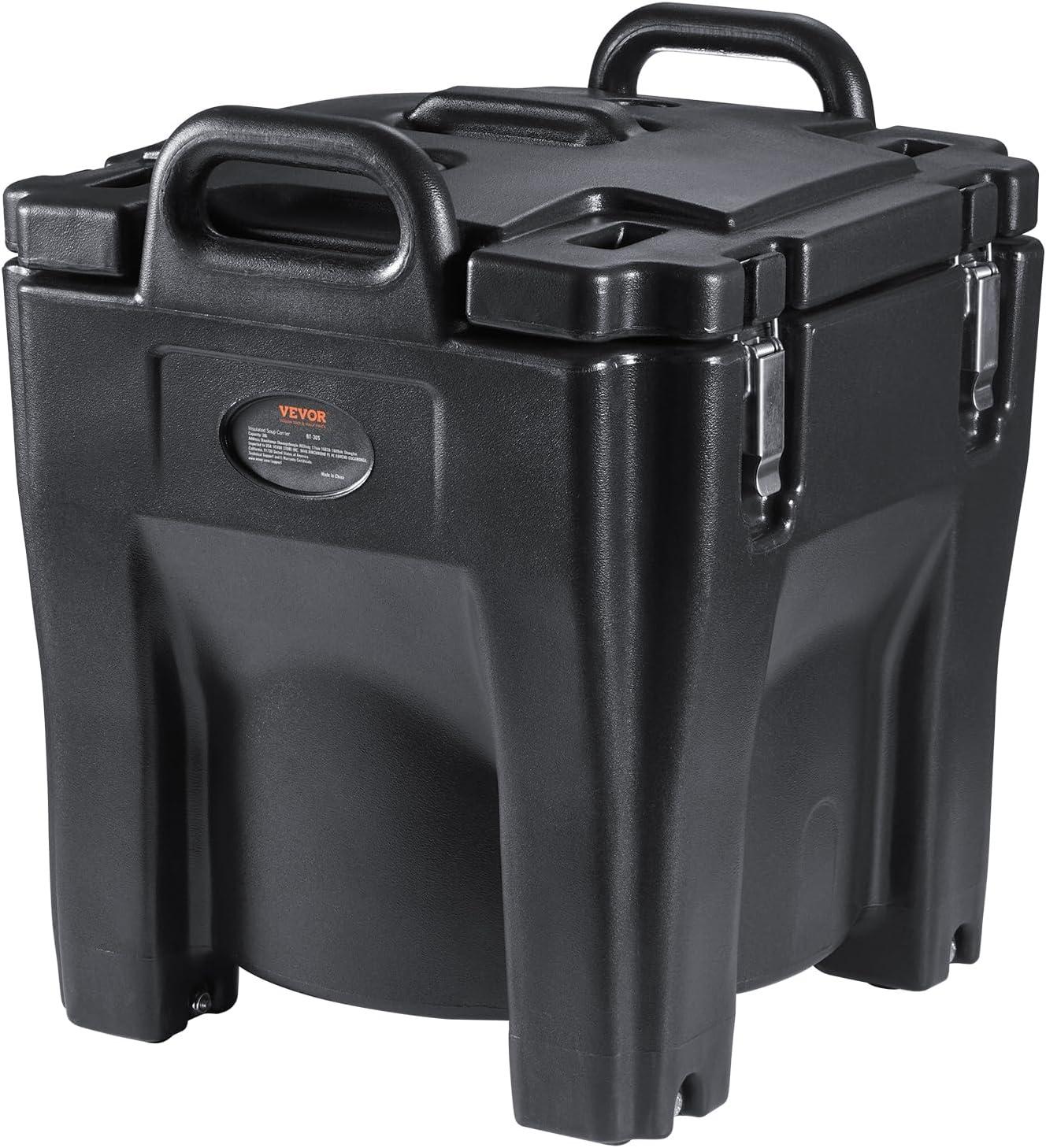 imageVEVOR Insulated Food Pan Carrier 95 Qt Hot Box for Catering LLDPE Food Box Carrier with Double Buckles Front Loading Food Warmer for Restaurant Canteen etcBlack