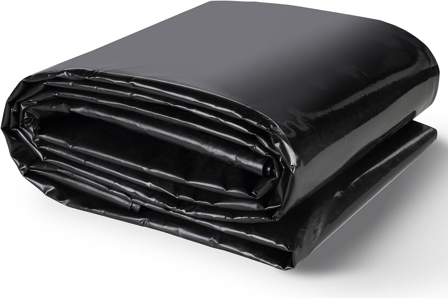 imageVEVOR LLDPE Pond Liner 20x25 ft Pond Liner 20 Mil Fish Pond Liners for Waterfall Pond and Fish PondsLLDPE