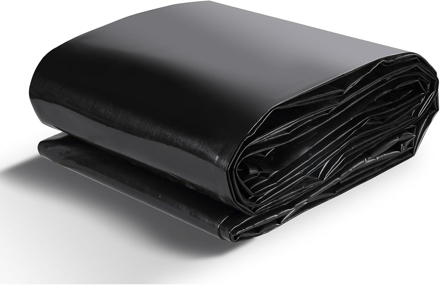 imageVEVOR LLDPE Pond Liner 20x25 ft Pond Liner 20 Mil Fish Pond Liners for Waterfall Pond and Fish PondsLLDPE