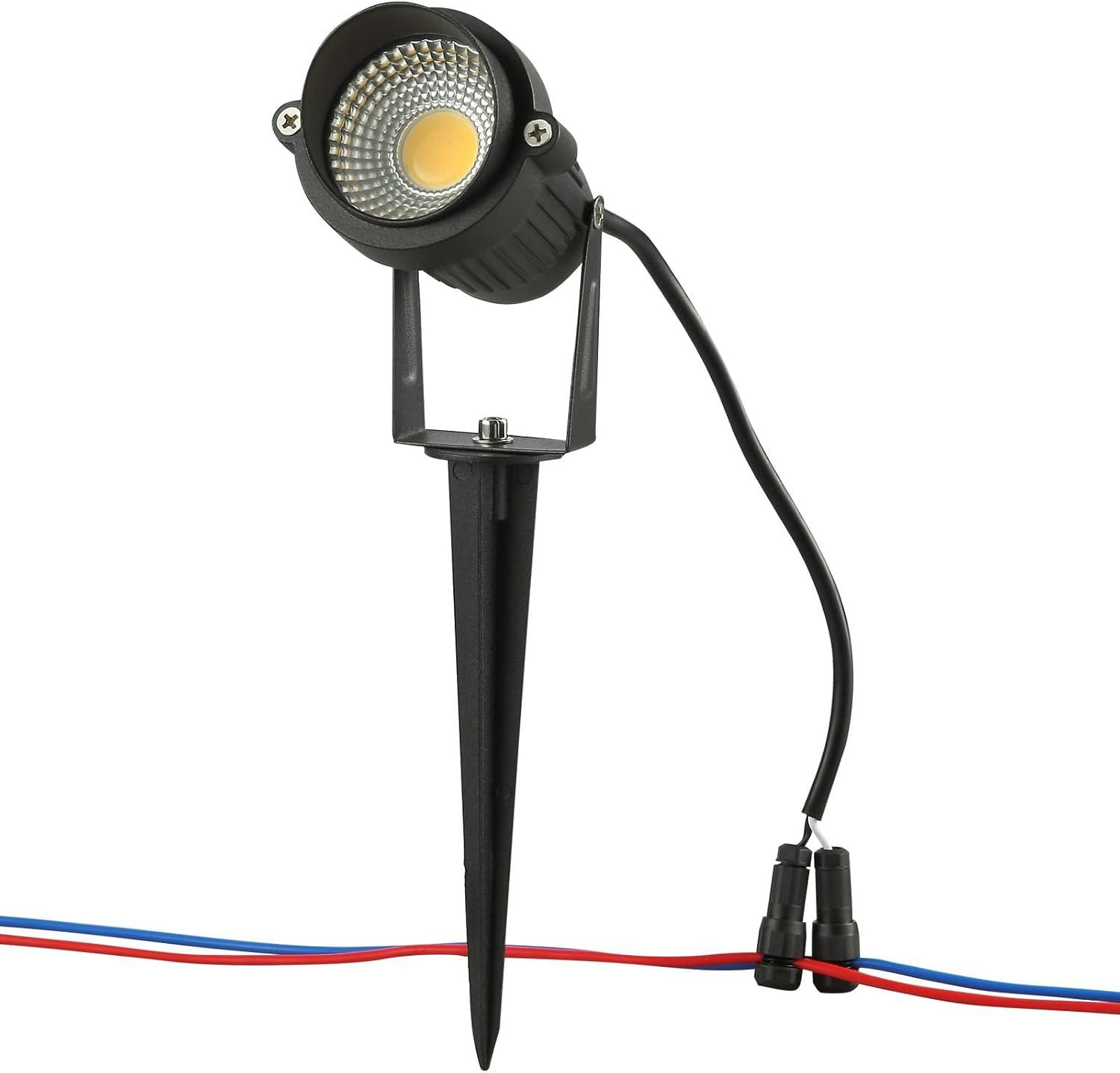 imageVEVOR Landscape Lighting 6W Low Voltage LED Landscape Lights IP66 Waterproof Landscape Spotlights Yard Lawn Garden Pathway Outdoor Lights 12V 24V 450LM Warm White 3000K 12 Pack with ConnectorsOutdoorLandscape Lights