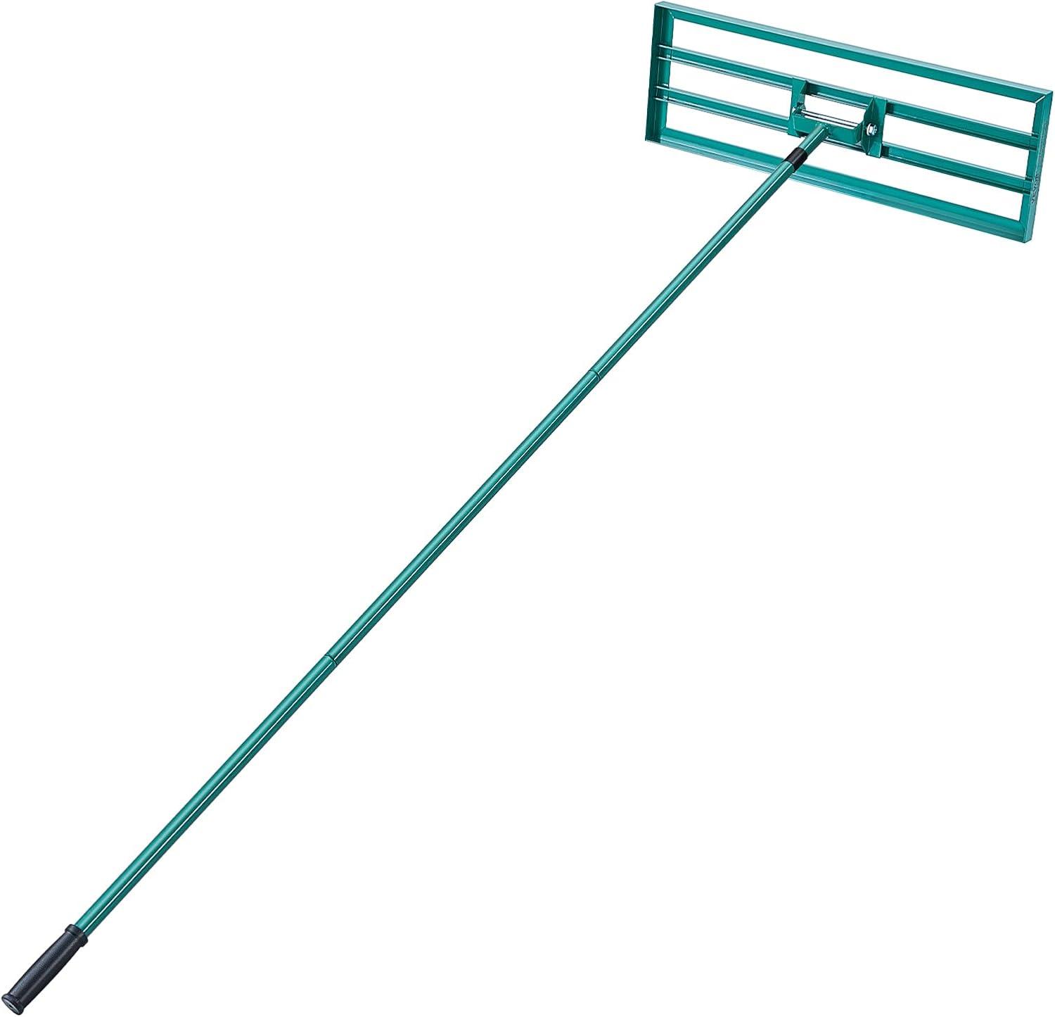 imageVEVOR Lawn Leveling Rake 48quotquotx10quotquot Level Lawn Tool HeavyDuty Lawn Leveler with 78quotquot Steel Extended Handle Yard Leveling Rake Suit for Garden Golf Lawn Farm Green30x10