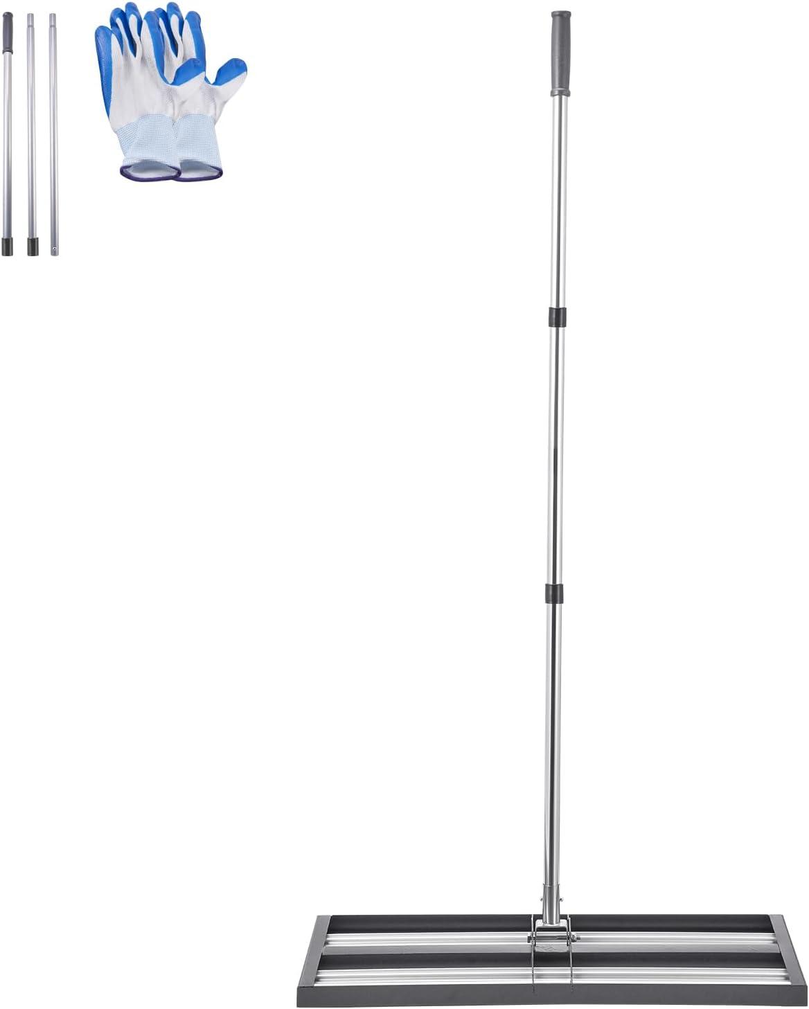 imageVEVOR Lawn Leveling Rake 48quotquotx10quotquot Level Lawn Tool HeavyDuty Lawn Leveler with 78quotquot Steel Extended Handle Yard Leveling Rake Suit for Garden Golf Lawn Farm Green30x10