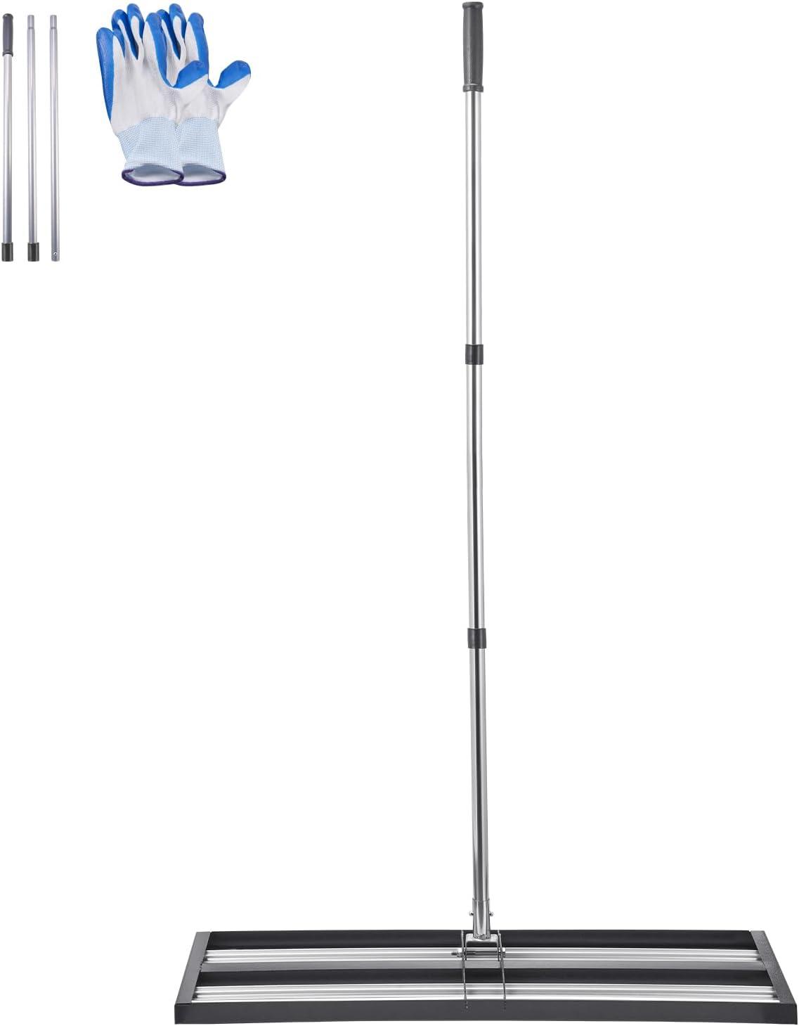 imageVEVOR Lawn Leveling Rake 48quotquotx10quotquot Level Lawn Tool HeavyDuty Lawn Leveler with 78quotquot Steel Extended Handle Yard Leveling Rake Suit for Garden Golf Lawn Farm Green36x10