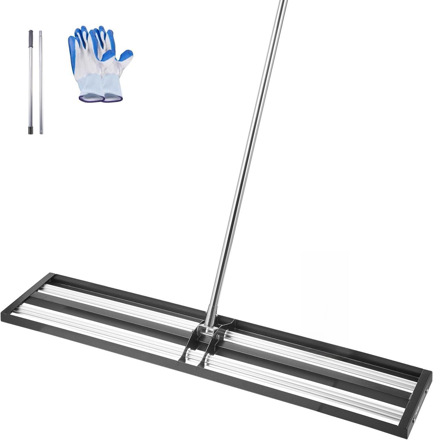 imageVEVOR Lawn Leveling Rake 48quotquotx10quotquot Level Lawn Tool HeavyDuty Lawn Leveler with 78quotquot Steel Extended Handle Yard Leveling Rake Suit for Garden Golf Lawn Farm Green48x10