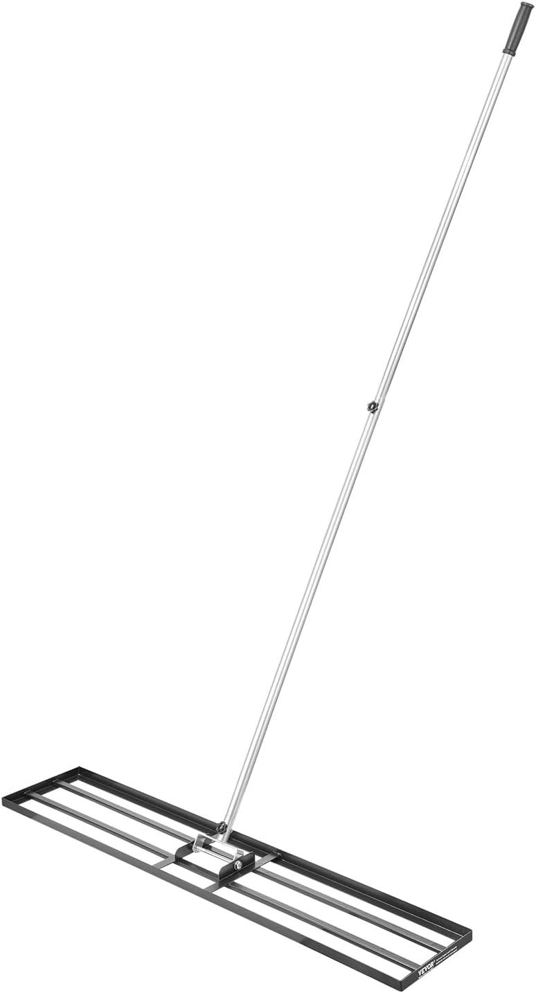 imageVEVOR Lawn Leveling Rake 48quotquotx10quotquot Level Lawn Tool HeavyDuty Lawn Leveler with 78quotquot Steel Extended Handle Yard Leveling Rake Suit for Garden Golf Lawn Farm Green48x10