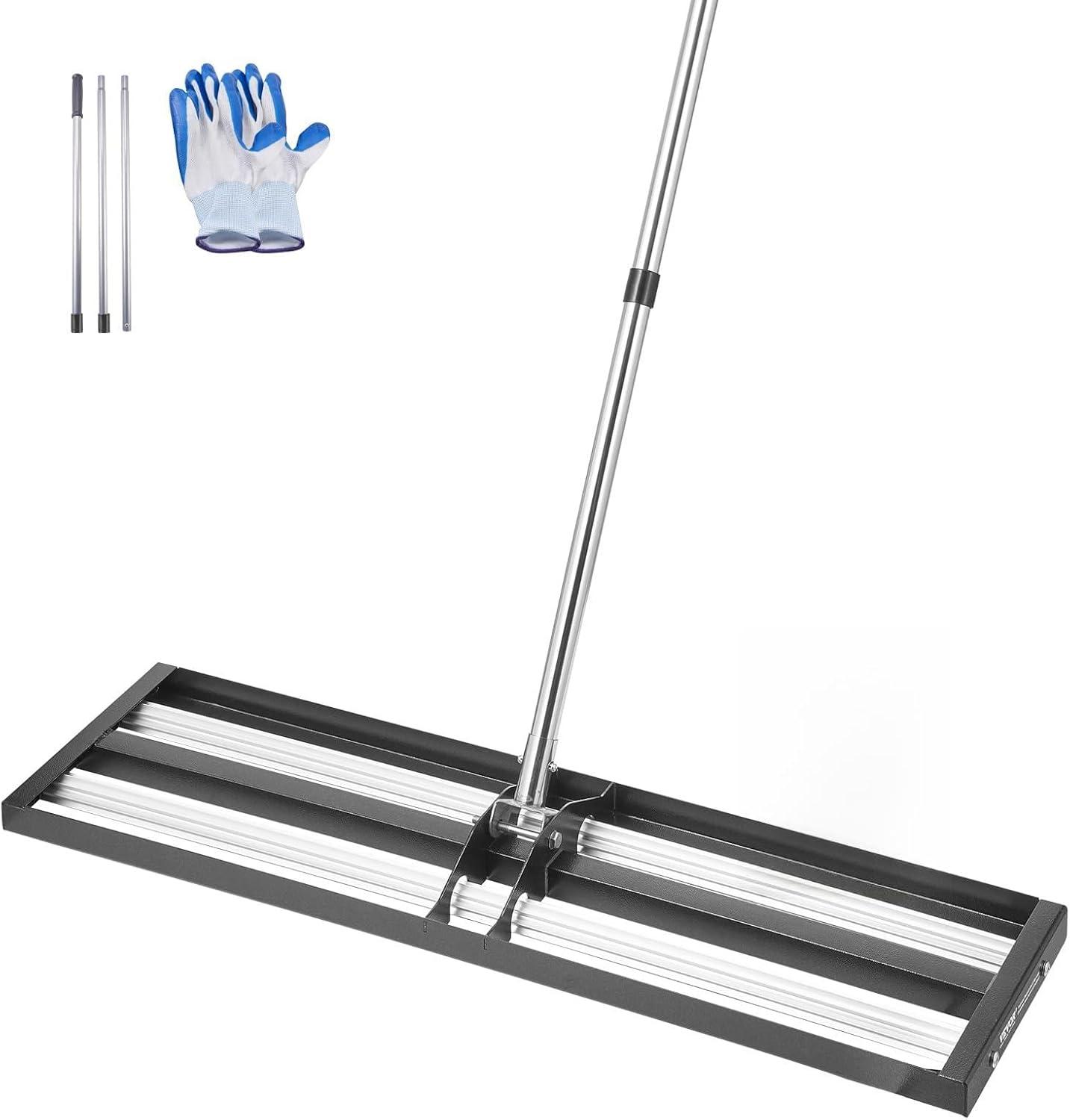 imageVEVOR Lawn Leveling Rake 48quotquotx10quotquot Level Lawn Tool HeavyDuty Lawn Leveler with 78quotquot Steel Extended Handle Yard Leveling Rake Suit for Garden Golf Lawn Farm Green36x10