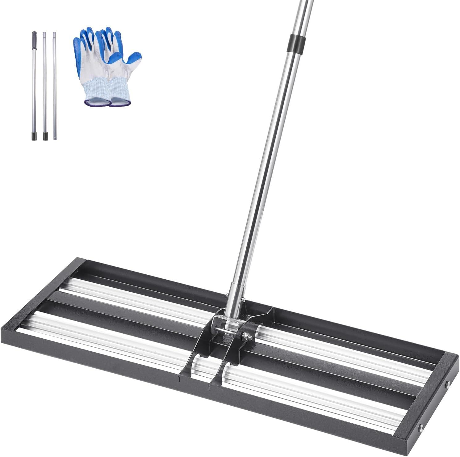 imageVEVOR Lawn Leveling Rake 48quotquotx10quotquot Level Lawn Tool HeavyDuty Lawn Leveler with 78quotquot Steel Extended Handle Yard Leveling Rake Suit for Garden Golf Lawn Farm Green30x10