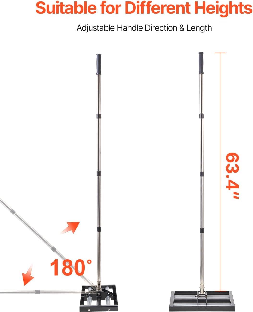 imageVEVOR Lawn Leveling Rake 48quotquotx10quotquot Level Lawn Tool HeavyDuty Lawn Leveler with 78quotquot Steel Extended Handle Yard Leveling Rake Suit for Garden Golf Lawn Farm Green17x10