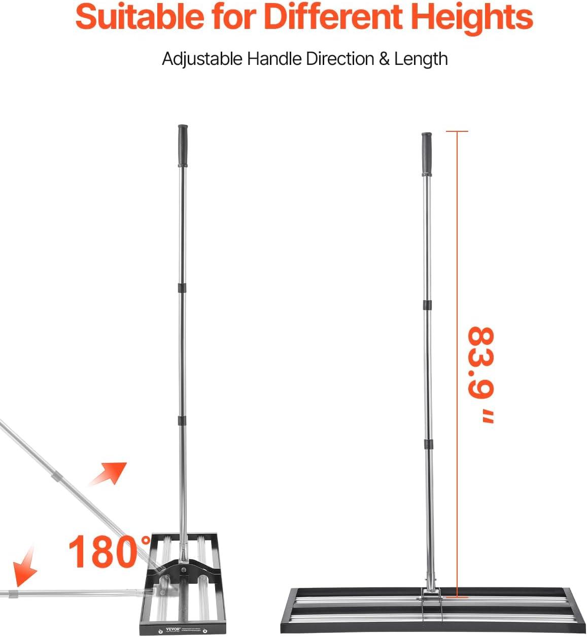 imageVEVOR Lawn Leveling Rake 48quotquotx10quotquot Level Lawn Tool HeavyDuty Lawn Leveler with 78quotquot Steel Extended Handle Yard Leveling Rake Suit for Garden Golf Lawn Farm Green36x10