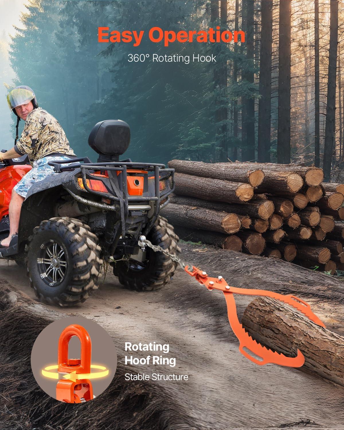 imageVEVOR Log Lifting Tongs 36in 4 Serrated Claw Hook Log Tongs Heavy Duty Steel Swivel Dragging Tongs 3300LBS Log Grapple with Handles Lumber Log Skidding Tongs for Tractors Trucks Forklifts ATVs2 Serrated Claw