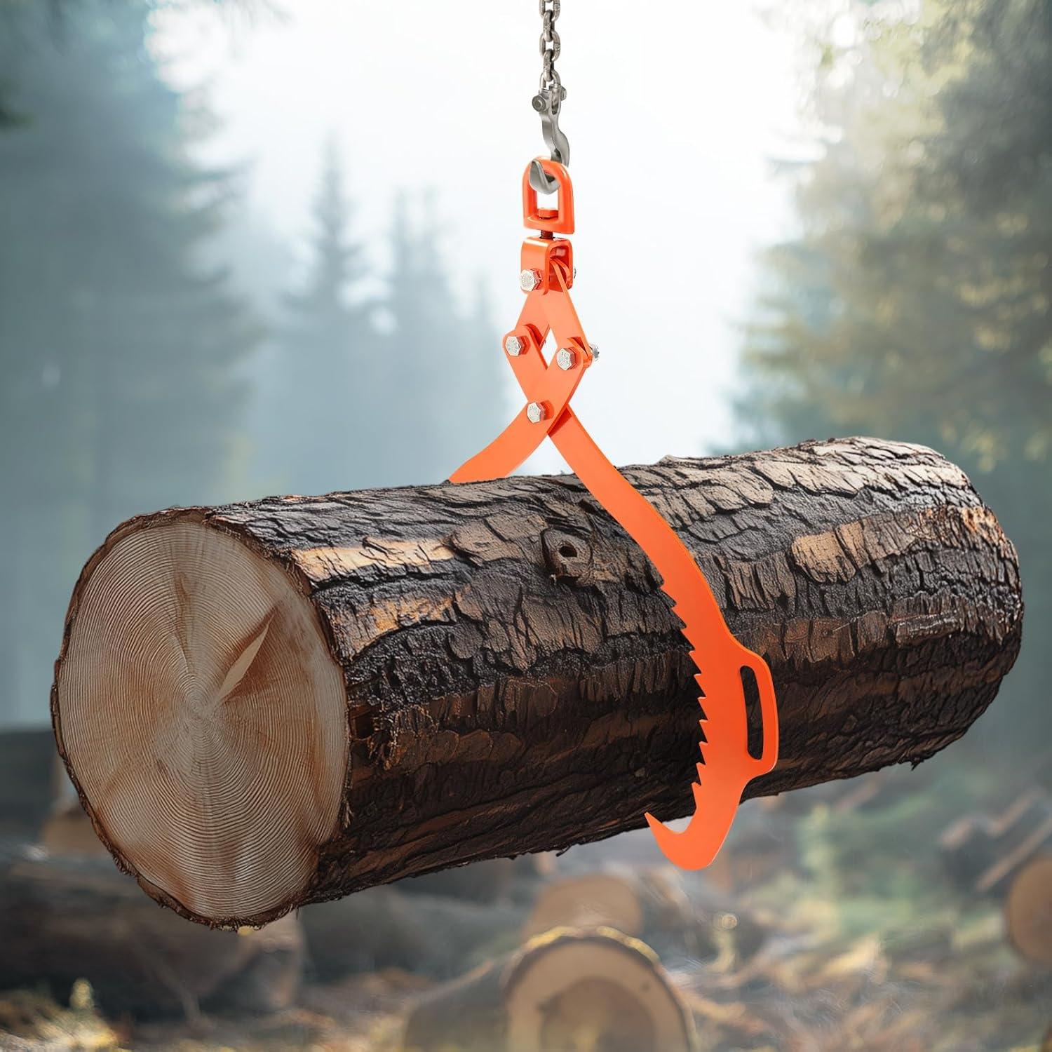 imageVEVOR Log Lifting Tongs 36in 4 Serrated Claw Hook Log Tongs Heavy Duty Steel Swivel Dragging Tongs 3300LBS Log Grapple with Handles Lumber Log Skidding Tongs for Tractors Trucks Forklifts ATVs2 Serrated Claw