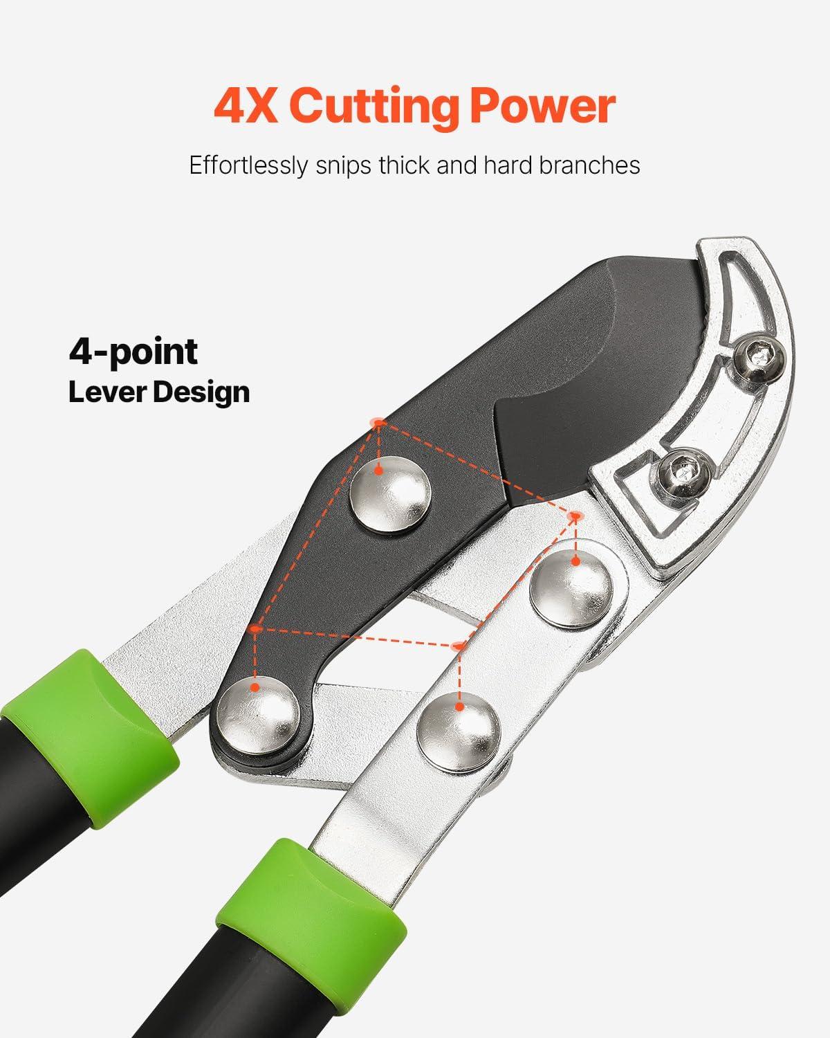 imageVEVOR Loppers for Tree Trimming 32 inch Garden Anvil Trimmer with Compound Action Sharp Steel Blade Heavy Duty Tree Branch Cutter Up to 2 inch Dia Cut Capacity Ergonomically Designed Handles