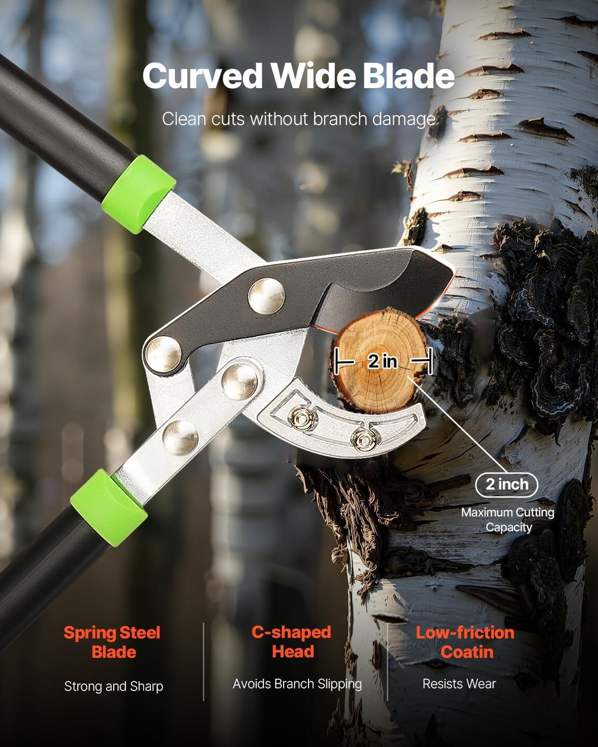 imageVEVOR Loppers for Tree Trimming 32 inch Garden Anvil Trimmer with Compound Action Sharp Steel Blade Heavy Duty Tree Branch Cutter Up to 2 inch Dia Cut Capacity Ergonomically Designed Handles