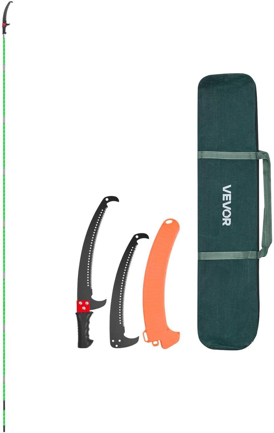 imageVEVOR Manual Pole Saw 38727 ft Extendable Pole Tree Pruner with Scissors Sharp 65Mn Steel Blade Lightweight Fiberglass Handle Pole for High Branch Trimming Pruning Tool for Palms and ShrubsTree Pruner