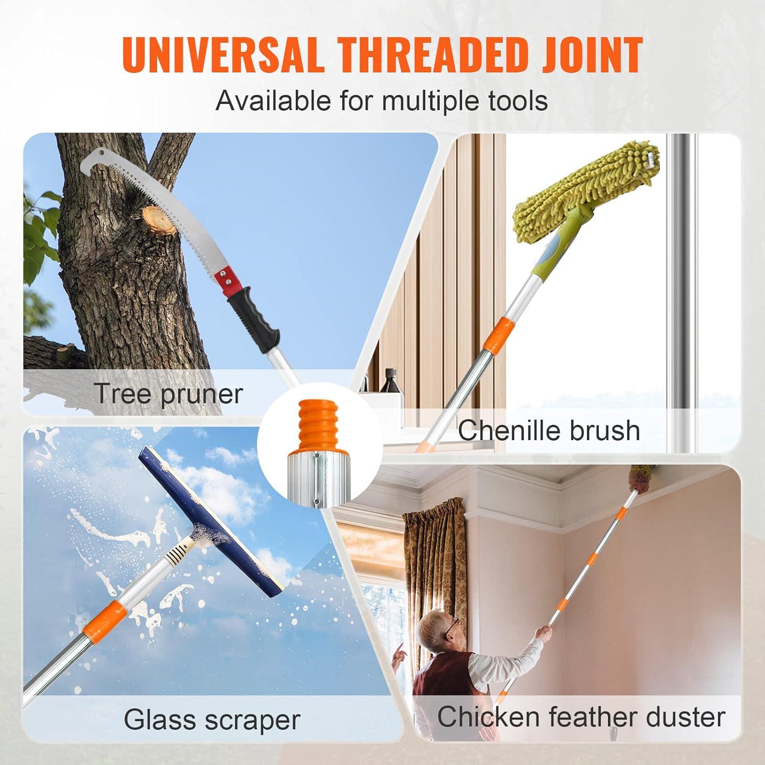 imageVEVOR Manual Pole Saw 7327 ft Extendable Tree Pruner Sharp Steel Blade and Scissors High Branches Trimming Branch Trimmer with Lightweight 8 Fiberglass Handles for Pruning Palms and Shrubs4698ft Steel Blad