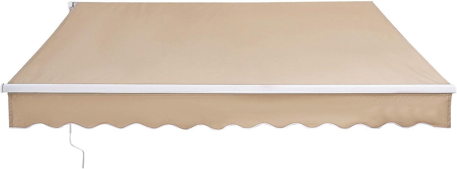 imageVEVOR Manual Retractable Awning 13 x 8 ft Outdoor Patio Awning Retractable Sun Shade Patio Door Window Awning Sunshade Shelter WaterResistant Polyester with Crank Handle for Balcony Backyard10x8 FT