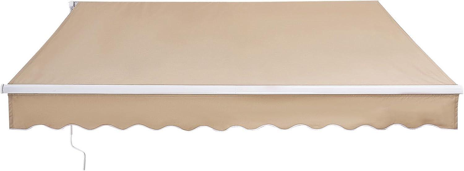 imageVEVOR Manual Retractable Awning 13 x 8 ft Outdoor Patio Awning Retractable Sun Shade Patio Door Window Awning Sunshade Shelter WaterResistant Polyester with Crank Handle for Balcony Backyard8x7 FT