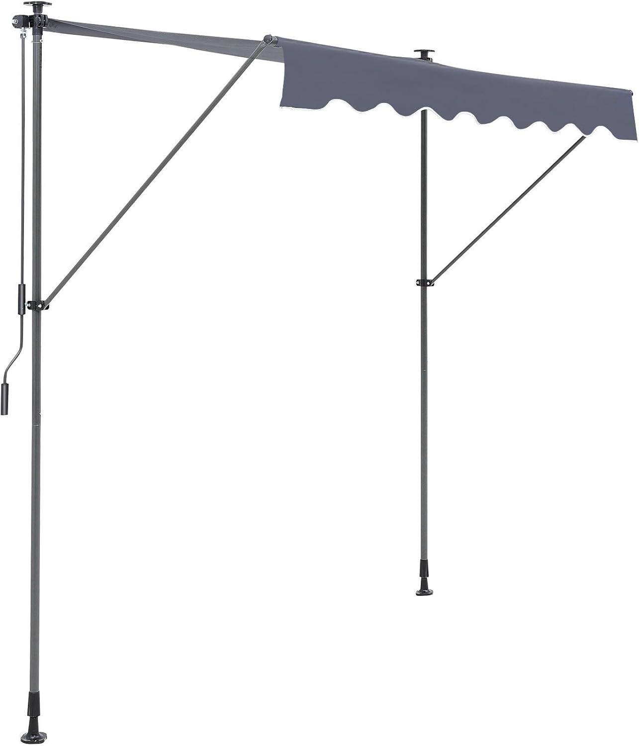 imageVEVOR Manual Retractable Awning 78quot Outdoor Retractable Patio Awning Sunshade Shelter Adjustable Patio Door Window Awning Canopy with 39quot Sun Shade Curtain for Backyard Garden Balcony Dark Gray118 47
