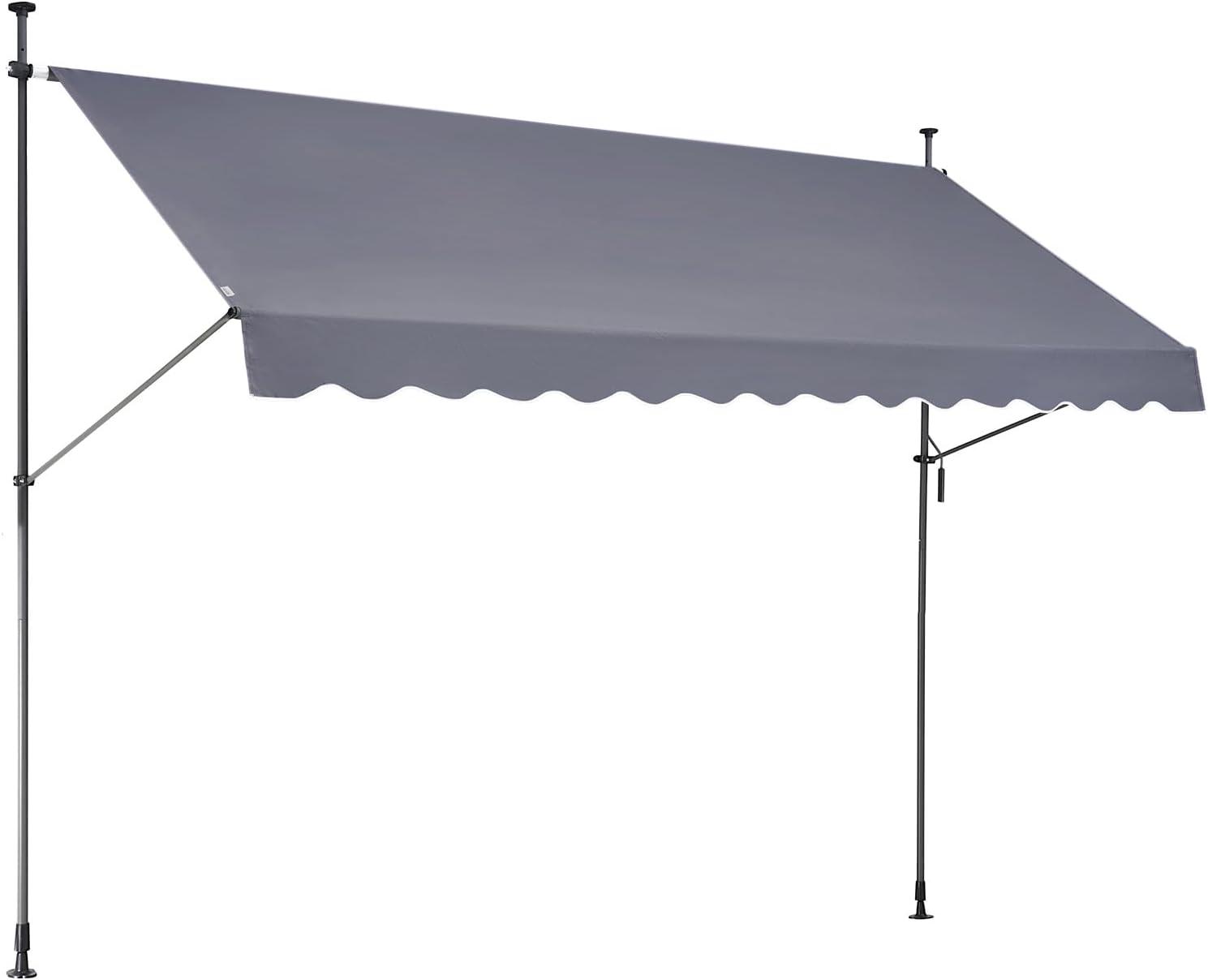 imageVEVOR Manual Retractable Awning 78quot Outdoor Retractable Patio Awning Sunshade Shelter Adjustable Patio Door Window Awning Canopy with 39quot Sun Shade Curtain for Backyard Garden Balcony Dark Gray138  47