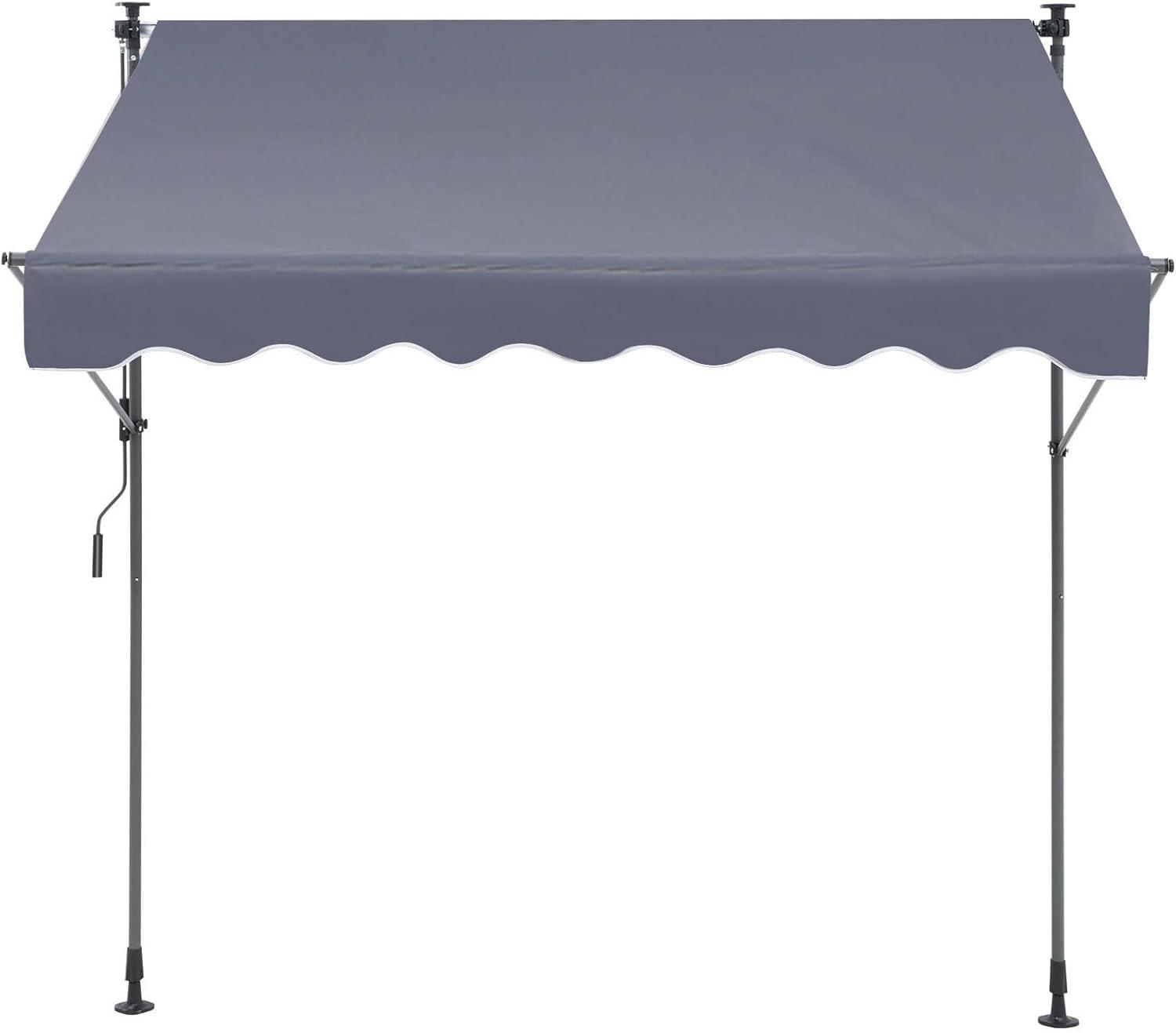 imageVEVOR Manual Retractable Awning 78quot Outdoor Retractable Patio Awning Sunshade Shelter Adjustable Patio Door Window Awning Canopy with 39quot Sun Shade Curtain for Backyard Garden Balcony Dark Gray118 47