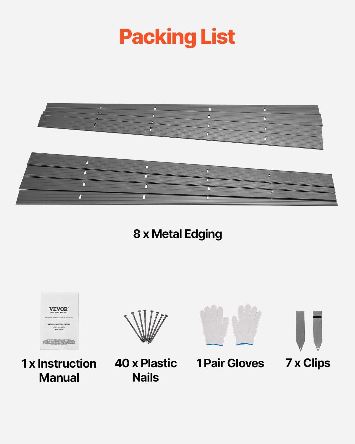 imageVEVOR Metal Landscape Edging 8 Packs 72 in RustResistant Aluminum Alloy Landscape Edging Bendable Garden Edging Border Heavy Duty Lawn Edging Fence for Flower Bed Yard Pathway8 Packs 72 in