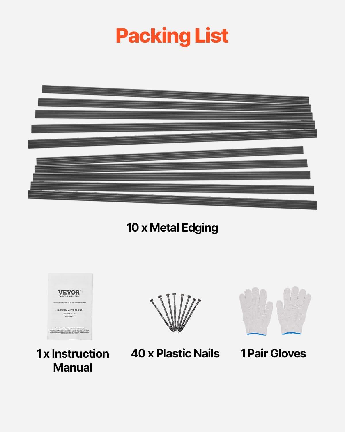 imageVEVOR Metal Landscape Edging 8 Packs 72 in RustResistant Aluminum Alloy Landscape Edging Bendable Garden Edging Border Heavy Duty Lawn Edging Fence for Flower Bed Yard Pathway10 Packs 60 in