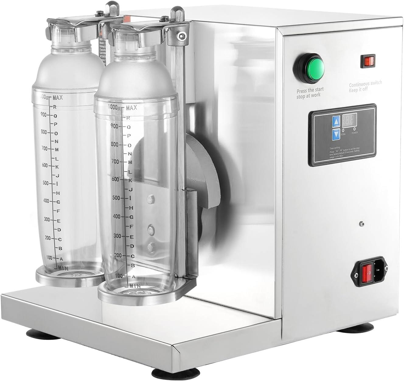 imageVEVOR Milk Tea Shaker Electric Milk Tea Maker Machine 0180s Adjustable Milk Tea Shake Mixer Machine with 750ML Stainless Steels Cup for Bubble Tea Boba Tea Juice Coffee Milk WineDouble 1000ML