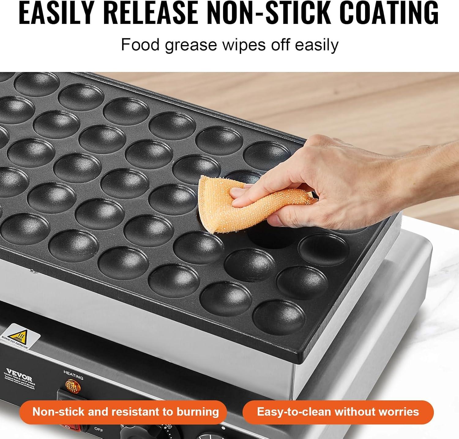 imageVEVOR Mini Pancake Maker 25PCS 43mm Diameter Dutch Muffin Waffle Baker Nonstick Stainless Steel Poffertjes Grill Commercial Electric Dorayaki Machine Temp ampamp Time Control Home Kitchen Restaurant50pcs