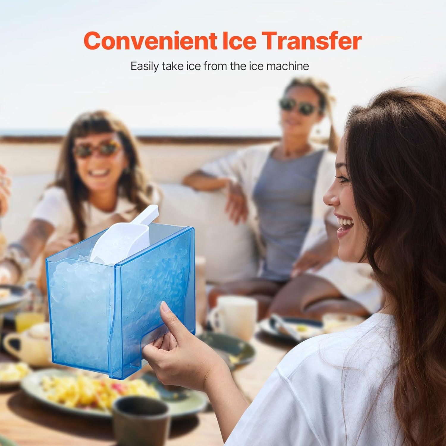 imageVEVOR Nugget Ice Maker 33lbs24H Pebble Ice Maker with Self Cleaning Chewable Ice Maker with Ice Scoop ampamp Drip Tray Stainless Steel Ice Machine with Convenient Ice Transfer for Home Kitchen Office