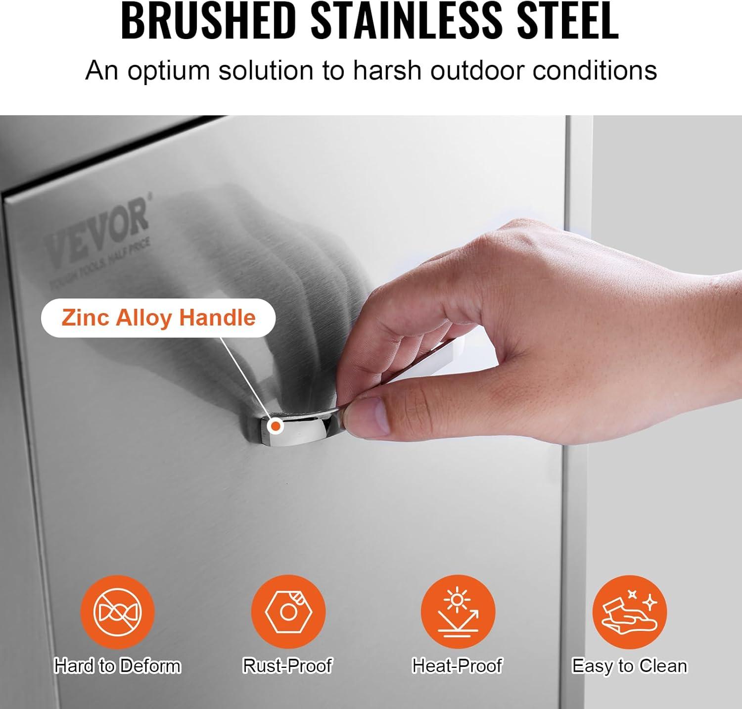 imageVEVOR Outdoor Kitchen Trash Drawer 197quotW x 29quotH x 157quotD Inch Outdoor Kitchen Drawers Stainless Steel for Outdoor BBQ Island KitchenBin