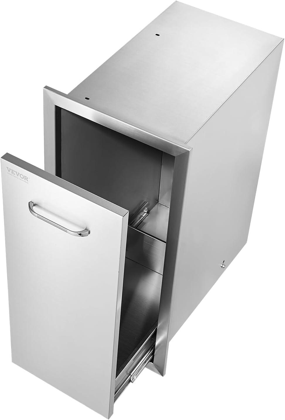 imageVEVOR Outdoor Kitchen Trash Drawer 197quotW x 29quotH x 157quotD Inch Outdoor Kitchen Drawers Stainless Steel for Outdoor BBQ Island KitchenBin