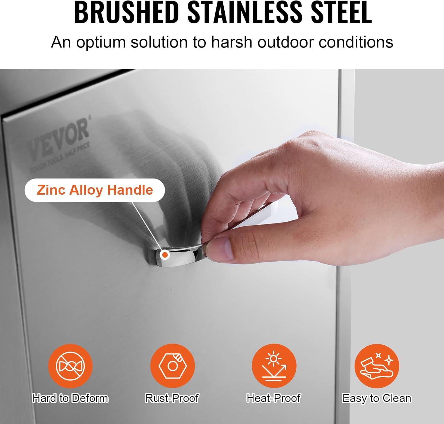 imageVEVOR Outdoor Kitchen Trash Drawer 197quotW x 29quotH x 157quotD Inch Outdoor Kitchen Drawers Stainless Steel for Outdoor BBQ Island KitchenBin