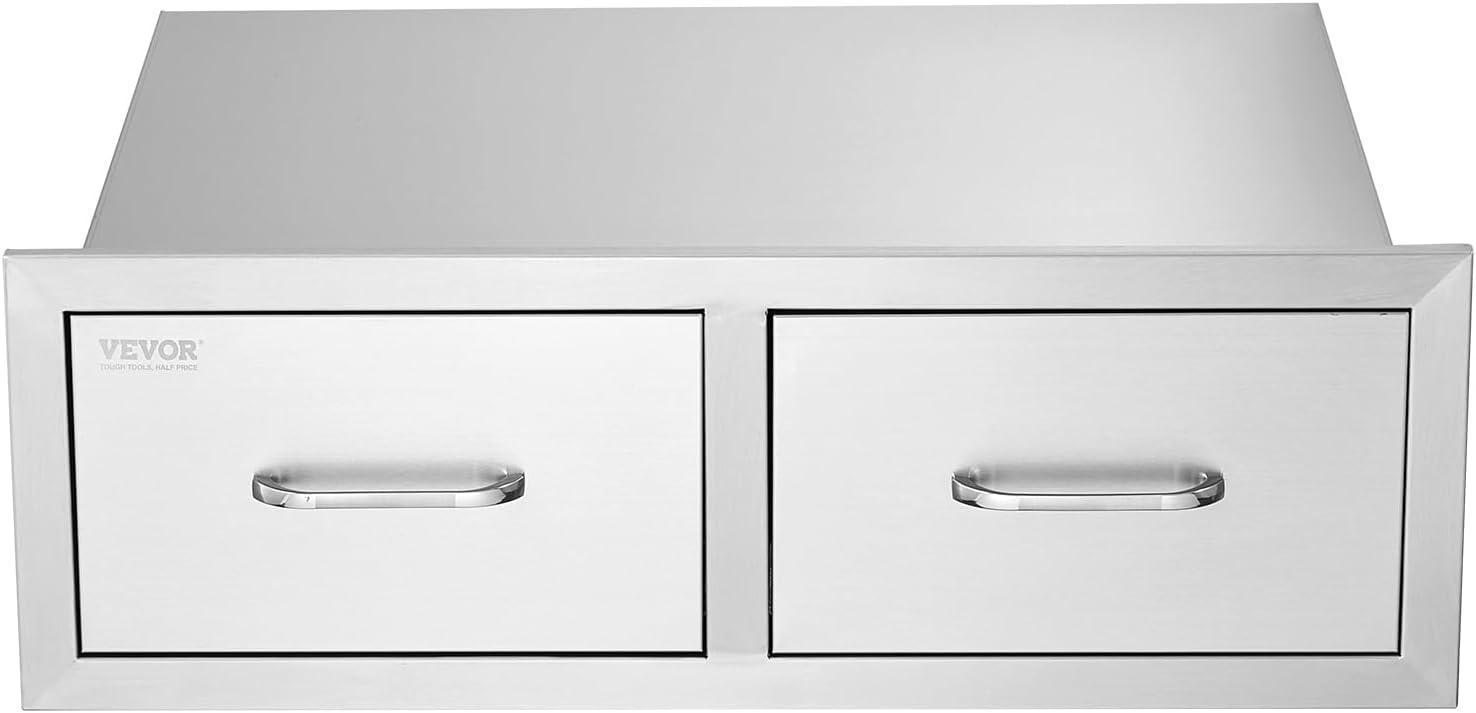 imageVEVOR Outdoor Kitchen Trash Drawer 197quotW x 29quotH x 157quotD Inch Outdoor Kitchen Drawers Stainless Steel for Outdoor BBQ Island KitchenHorizontal