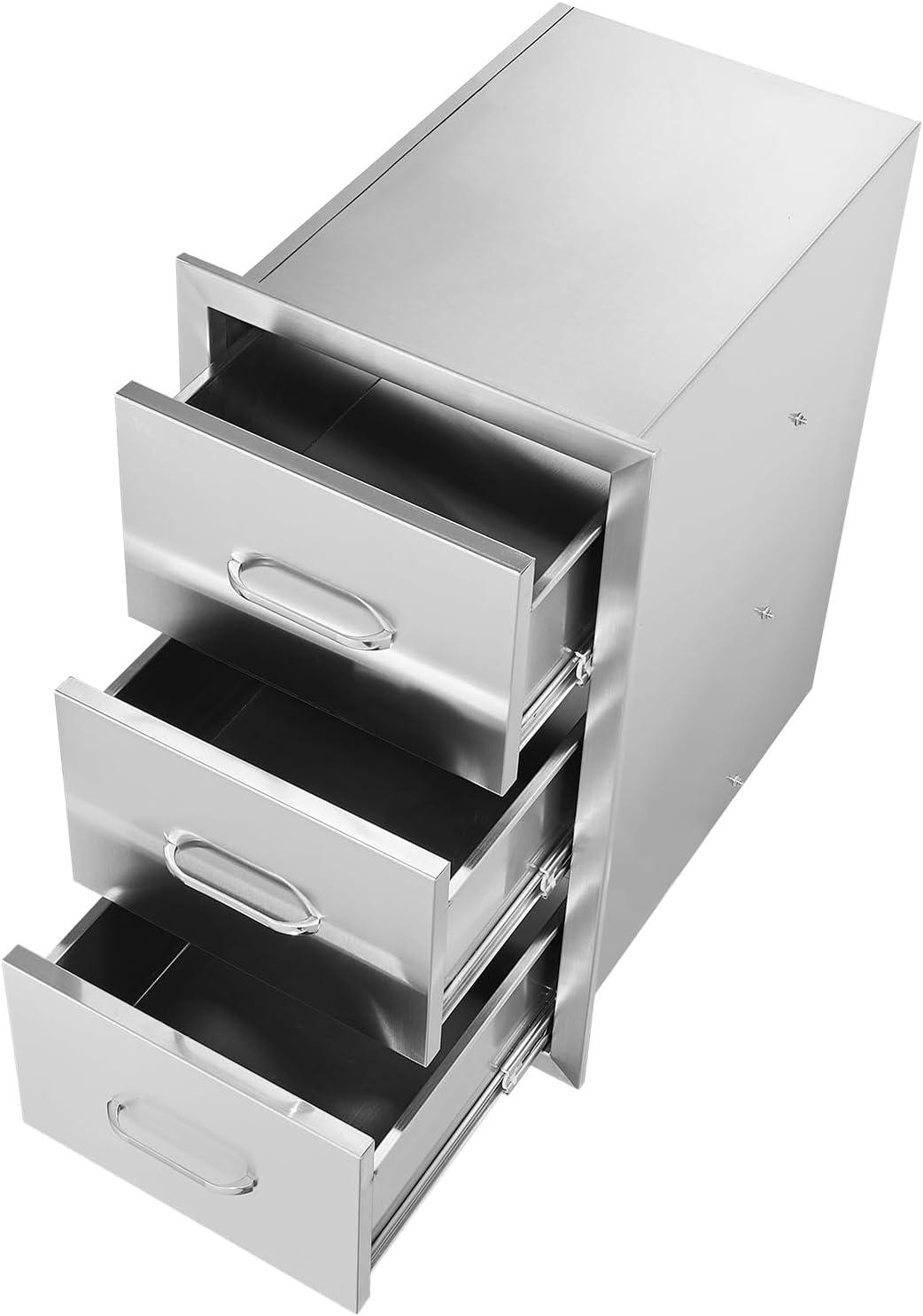 imageVEVOR Outdoor Kitchen Trash Drawer 197quotW x 29quotH x 157quotD Inch Outdoor Kitchen Drawers Stainless Steel for Outdoor BBQ Island KitchenVertical
