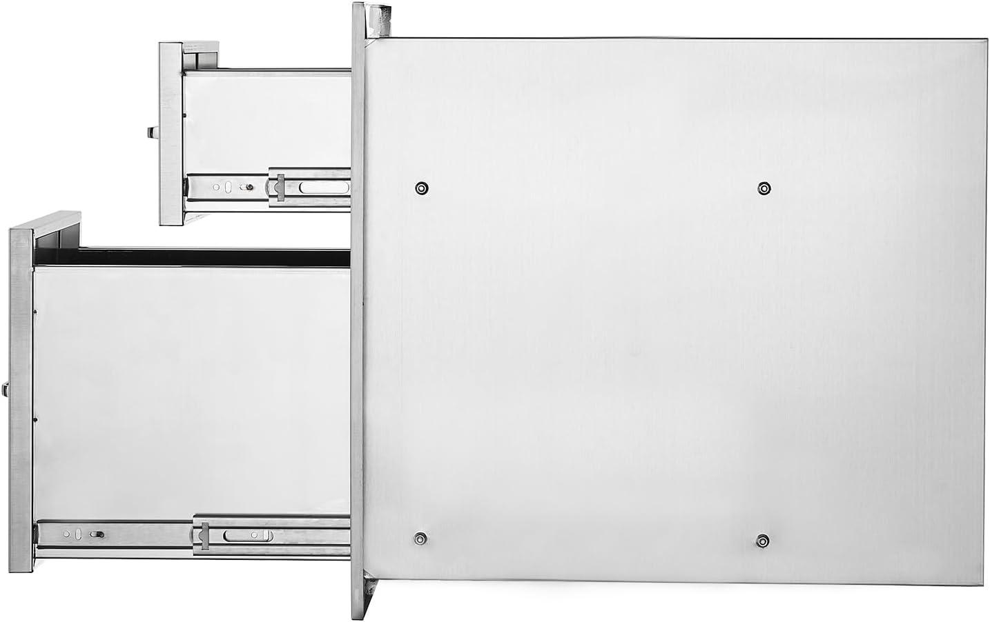 imageVEVOR Outdoor Kitchen Trash Drawer 197quotW x 29quotH x 157quotD Inch Outdoor Kitchen Drawers Stainless Steel for Outdoor BBQ Island KitchenVertical
