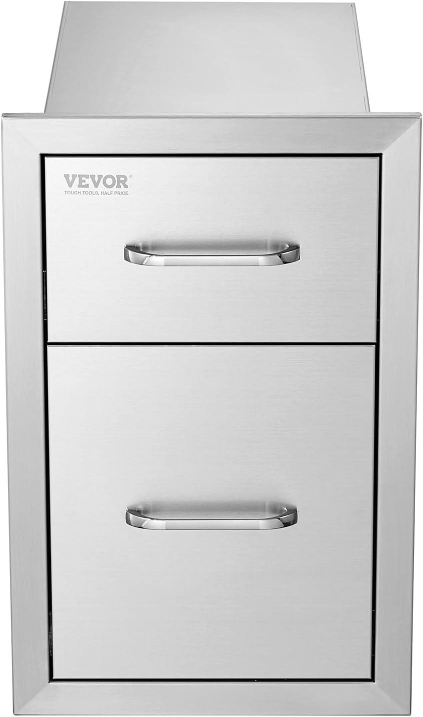 imageVEVOR Outdoor Kitchen Trash Drawer 197quotW x 29quotH x 157quotD Inch Outdoor Kitchen Drawers Stainless Steel for Outdoor BBQ Island KitchenVertical