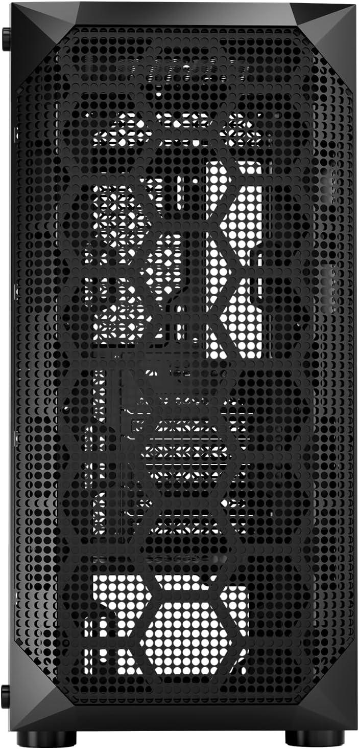 imageVEVOR PC Gaming Case MidTower Computer Case with HighAirflow Tempered Glass Panel Dust Filter 2 x 120 mm Fans Cable Management for GPU up to 360 mm in Length Compatible with ATXMATXITXFullTower