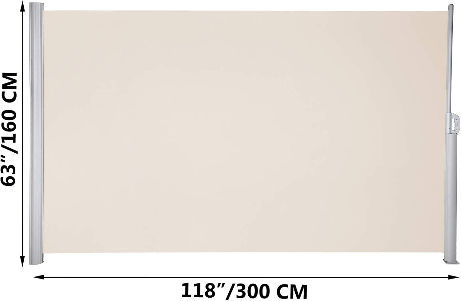 imageVEVOR Retractable Side Awning UV 50 71x 236 Full Aluminum RustProof Patio Sunshine Screen 280 g Thicken Privacy Divider ampamp Wind Screen for Courtyard Balcony Roof Terraces and Pools GrayBeige