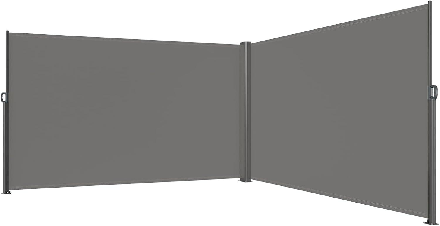 imageVEVOR Retractable Side Awning UV 50 71x 236 Full Aluminum RustProof Patio Sunshine Screen 280 g Thicken Privacy Divider ampamp Wind Screen for Courtyard Balcony Roof Terraces and Pools GrayGray