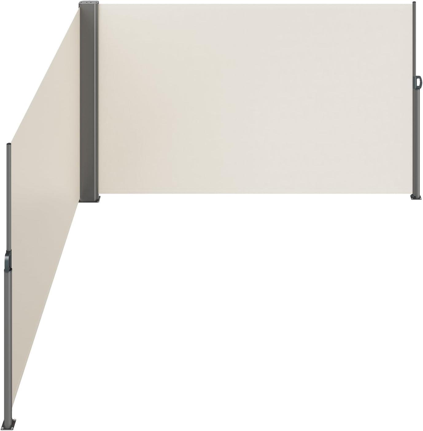 imageVEVOR Retractable Side Awning UV 50 71x 236 Full Aluminum RustProof Patio Sunshine Screen 280 g Thicken Privacy Divider ampamp Wind Screen for Courtyard Balcony Roof Terraces and Pools GrayBeige