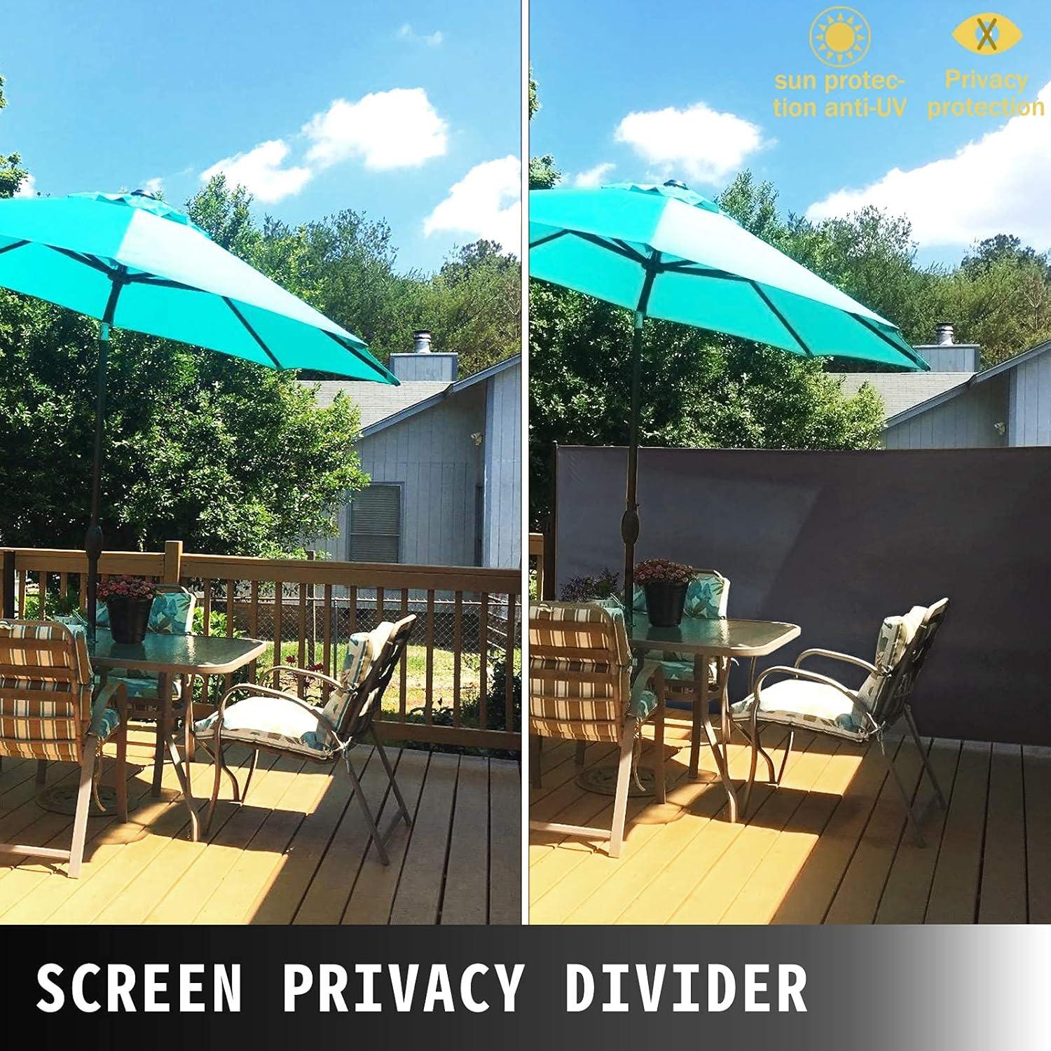 imageVEVOR Retractable Side Awning UV 50 71x 236 Full Aluminum RustProof Patio Sunshine Screen 280 g Thicken Privacy Divider ampamp Wind Screen for Courtyard Balcony Roof Terraces and Pools GrayBlack