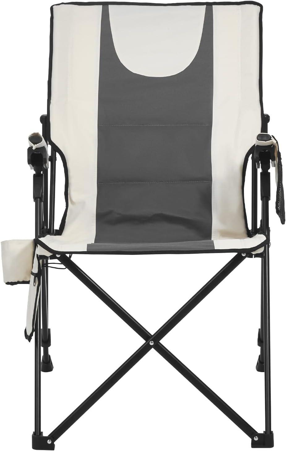 imageVEVOR Rocking Camping Chair Portable Folding Rocker HeavyDuty Lawn Chair Recliner with Cupholder ampamp Pocket Supports 225lbs Fully Padded Camp Chairs for Outdoor Patio Backyard Porch GardenHeatedStandard