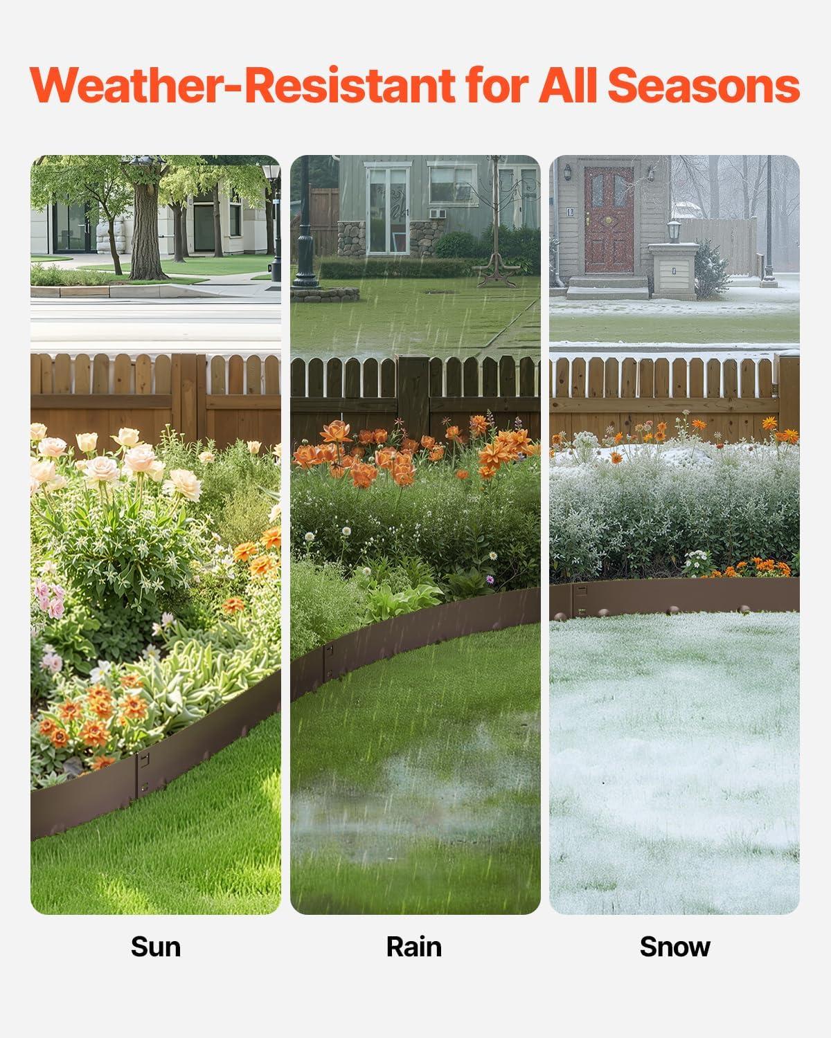 imageVEVOR Steel Landscape Edging 5 Packs 39 x 3 in RustResistant Metal Landscape Edging Bendable Garden Edging Border Heavy Duty Lawn Edging EasytoInstall Flower Bed Yard Pathway Divider Black39 L x 5 H