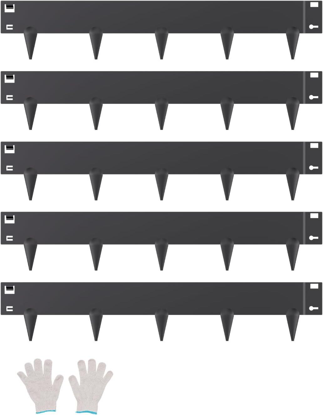 imageVEVOR Steel Landscape Edging 5 Packs 39 x 3 in RustResistant Metal Landscape Edging Bendable Garden Edging Border Heavy Duty Lawn Edging EasytoInstall Flower Bed Yard Pathway Divider Black39 L x 4 H