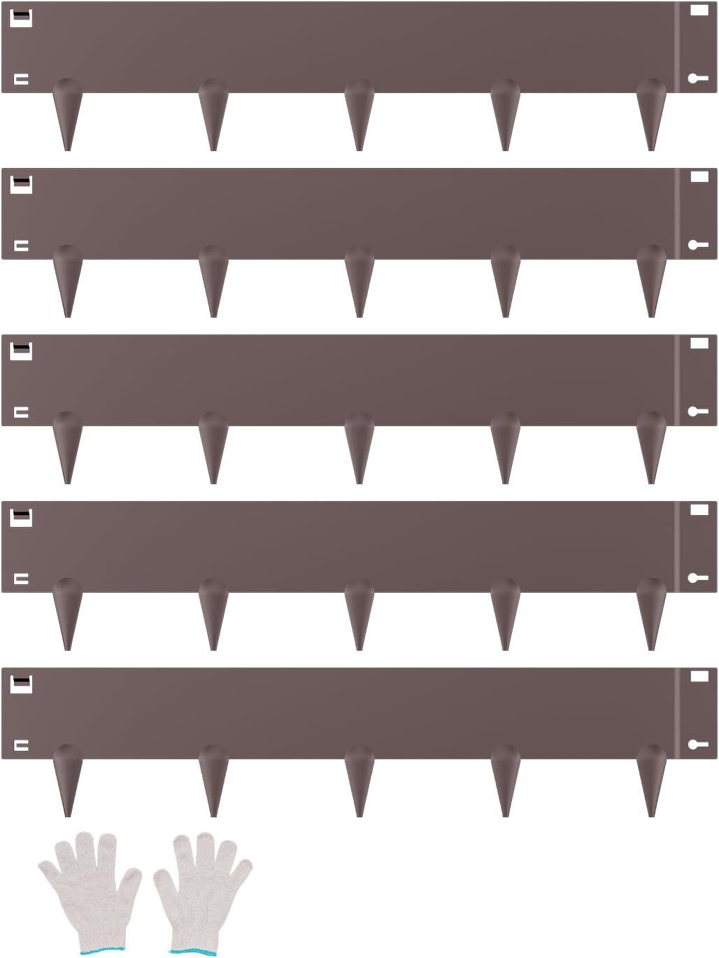 imageVEVOR Steel Landscape Edging 5 Packs 39 x 3 in RustResistant Metal Landscape Edging Bendable Garden Edging Border Heavy Duty Lawn Edging EasytoInstall Flower Bed Yard Pathway Divider Black39 L x 5 H