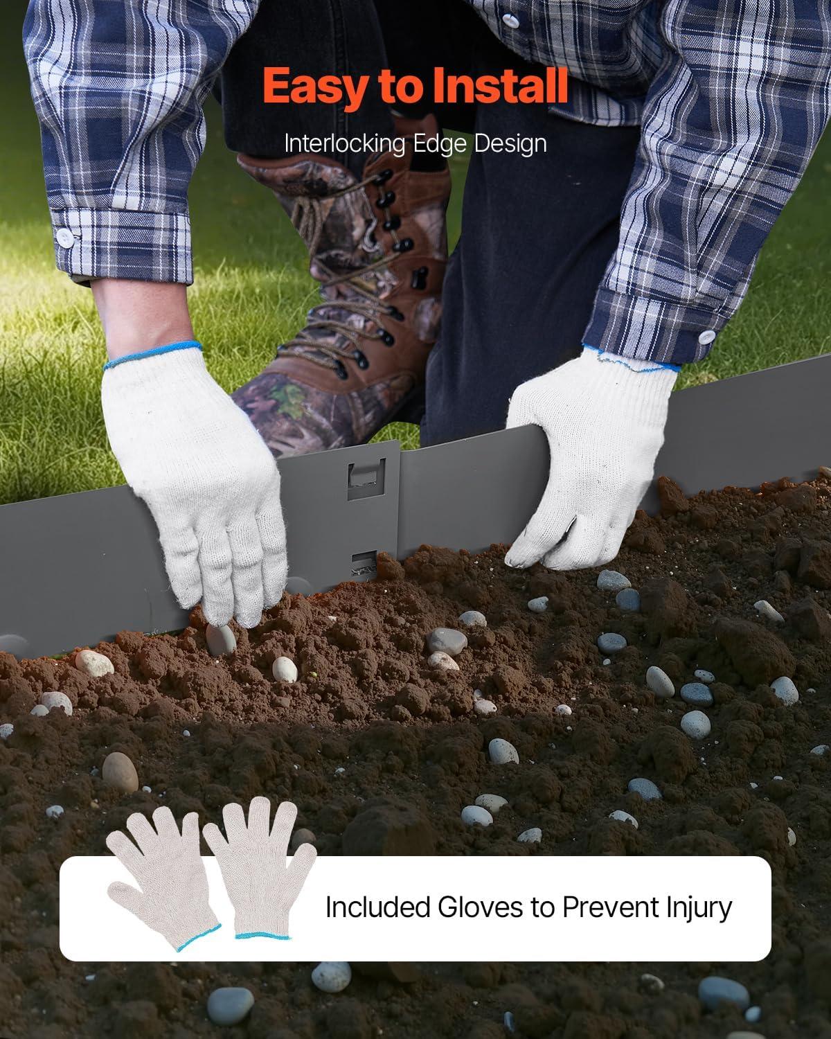 imageVEVOR Steel Landscape Edging 5 Packs 39 x 3 in RustResistant Metal Landscape Edging Bendable Garden Edging Border Heavy Duty Lawn Edging EasytoInstall Flower Bed Yard Pathway Divider Black39 L x 4 H